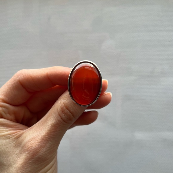Red Agate Adjustable Ring - Picture 1 of 4